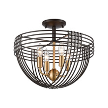Elk Lighting 11191/4 4-Light Semi Flush Mount in Oil Rubbed Bronze with Clear Crystal Beads