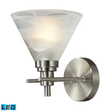 Elk Lighting 11400/1-LED Pemberton 1 Light LED Vanity In Brushed Nickel And Marbelized White Glass