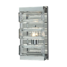 Elk Lighting 11515/1 Corrugated Glass 1 Light Vanity In Polished Chrome