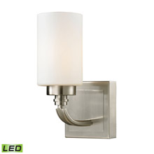 Elk Lighting 11660/1-LED Dawson 1 Light LED Vanity In Brushed Nickel And Opal White Glass