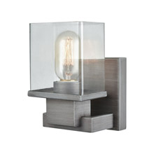 Elk Lighting 11940/1 1-Light Vanity Lamp in Weathered Zinc with Clear Glass