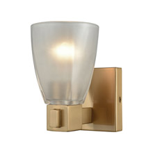 Elk Lighting 11990/1 1-Light Vanity Lamp in Satin Brass with Square-to-Round Frosted Glass