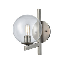 Elk Lighting 12180/1 1-Light Wall Lamp in Brushed Black Nickel with Clear Blown Glass