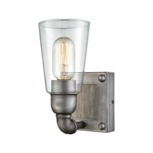 Elk Lighting 14470/1 1-Light Vanity Lamp in Weathered Zinc with Clear Glass