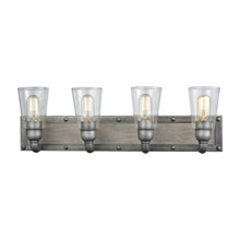 Elk Lighting 14473/4 4-Light Vanity Lamp in Weathered Zinc with Clear Glass