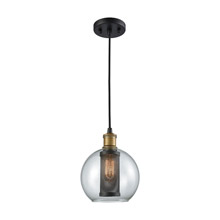 Elk Lighting 14530/1 1-Light Mini Pendant in Oiled Bronze with Clear Glass and Cage