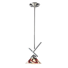 Elk Lighting 1474/1CRW 1-Light Mini Pendant in Polished Chrome with Caramel, Red, and White Glass