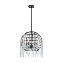 Elk Lighting 15305/5 5-Light Chandelier in Oil Rubbed Bronze with Wire Cage and Clear Crystal