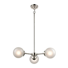 Elk Lighting 15366/3 3-Light Chandelier in Polished Nickel with Frosted