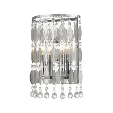 Elk Lighting 15380/2 2-Light Sconce in Polished Chrome with Perforated Stainless and Clear Crystal