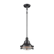 Elk Lighting 16082/1 1-Light Mini Pendant in Oil Rubbed Bronze with Clear Glass