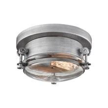 Elk Lighting 16102/1 1-Light Flush Mount in Weathered Zinc with Clear Blown Glass