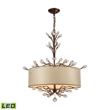 Elk Lighting 16292/4-LED Crystal Asbury 4 Light LED Chandelier In Spanish Bronze