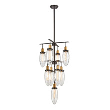 Elk Lighting 16328/9 9-Light Chandelier in Oil Rubbed Bronze with Clear Water Glass
