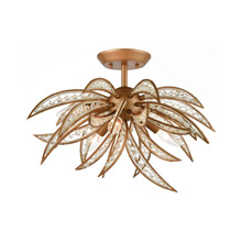 Elk Lighting 16762/5 5-Light Semi Flush in Matte Gold with Clear Crystal