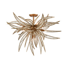Elk Lighting 16763/8 8-Light Semi Flush in Matte Gold with Clear Crystal