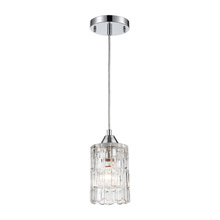 Elk Lighting 17414/1 1-Light Mini Pendant in Polished Chrome with Textured Clear Crystal
