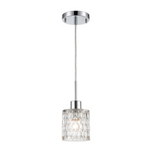 Elk Lighting 17424/1 1-Light Mini Pendant in Polished Chrome with Textured Clear Crystal
