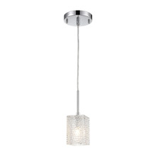 Elk Lighting 17434/1 1-Light Mini Pendant in Polished Chrome with Textured Clear Crystal