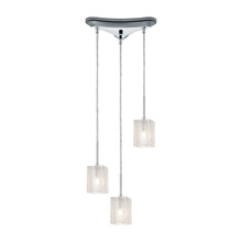 Elk Lighting 17434/3 3-Light Triangular Mini Pendant Fixture in Polished Chrome with Textured Clear Crystal
