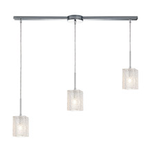 Elk Lighting 17434/3L 3-Light Linear Mini Pendant Fixture in Polished Chrome with Textured Clear Crystal