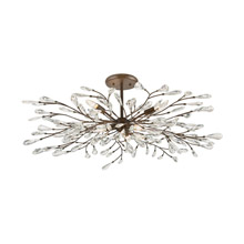 Elk Lighting 18255/6 6-Light Semi Flush Mount in Sunglow Bronze with Clear Crystal