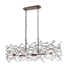 Elk Lighting 18261/6 6-Light Linear Chandelier in Sunglow Bronze with Clear Crystal