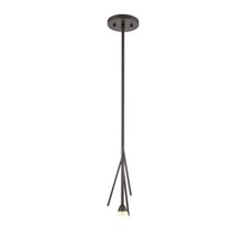 Elk Lighting 18272/1 1-Light Mini Pendant in Oil Rubbed Bronze with Frosted Glass