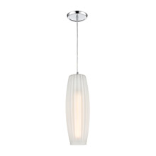 Elk Lighting 21220/1 1-Light Mini Pendant in Polished Chrome with Frosted Ribbed Glass