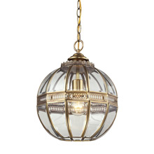 Elk Lighting 22020/1 Randolph 1 Light Pendant In Brushed Brass And Clear Glass