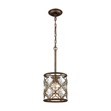 Elk Lighting 31094/1 1-Light Mini Pendant in Weathered Bronze with Champagne-plated Crystals