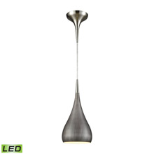 Elk Lighting 31341/1WZ-LED 1-Light Mini Pendant in Satin Nickel with Weathered Zinc Shade - Includes LED Bulb