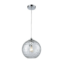 Elk Lighting 31380/1CLR 1-Light Mini Pendant in Chrome with Hammered Clear Glass