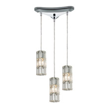 Elk Lighting 31486/3 Crystal Cynthia 3 Light Pendant In Polished Chrome And Clear K9 Crystal