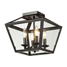 Elk Lighting 31506/4 Alanna 2 Light Flush Mount In Oil Rubbed Bronze And Clear Glass