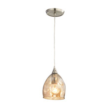 Elk Lighting 31595/1 Niche 1 Light Pendant In Satin Nickel And Champagne Plated Glass