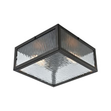 Elk Lighting 31785/2 2-Light Flush Mount in Oil Rubbed Bronze with Clear Ripple Glass