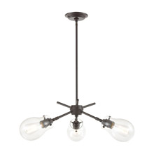 Elk Lighting 31937/3 3-Light Chandelier in Oil Rubbed Bronze with Clear Glass