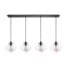 Elk Lighting 31954/4LP Kelsey 4 Light Pendant In Oil Rubbed Bronze And Clear Glass