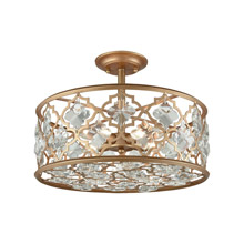 Elk Lighting 32092/4 4-Light Semi Flush in Matte Gold with Clear Crystals