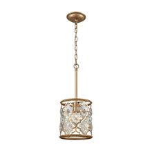 Elk Lighting 32094/1 1-Light Mini Pendant in Matte Gold with Clear Crystals