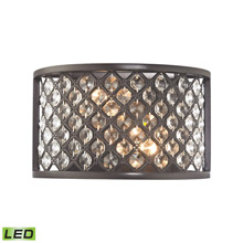 Elk Lighting 32100/2-LED Crystal Genevieve 2 Light LED Wall Sconce In Oil Rubbed Bronze