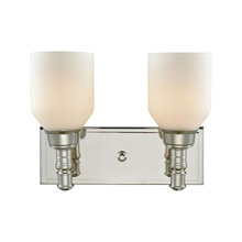 Elk Lighting 32271/2 2-Light Vanity Lamp in Polished Nickel with Opal White Glass