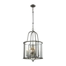 Elk Lighting 32312/8 8-Light Chandelier in Aged Black Nickel with Weathered Birch and Clear Crystal