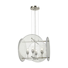 Elk Lighting 32322/4 4-Light Chandelier in Polished Nickel with Clear Acrylic Panels