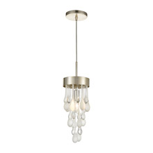 Elk Lighting 32343/1 1-Light Mini Pendant in Silver Leaf with Clear and Frosted Glass Drops