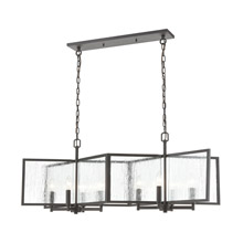 Elk Lighting 32423/8 8-Light Linear Chandelier in Charcoal with Textured Clear Glass