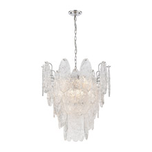 Elk Lighting 32445/9 9-Light Chandelier in Polished Chrome with Clear Textured Glass
