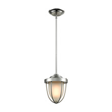 Elk Lighting 33110/1 1-Light Mini Pendant in Satin Nickel with Frosted Blown Glass