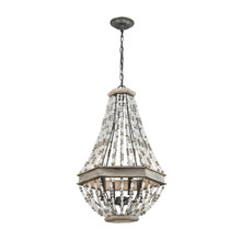 Elk Lighting 33193/4 4-Light Chandelier in Washed Gray and Malted Rust with Strung Beads